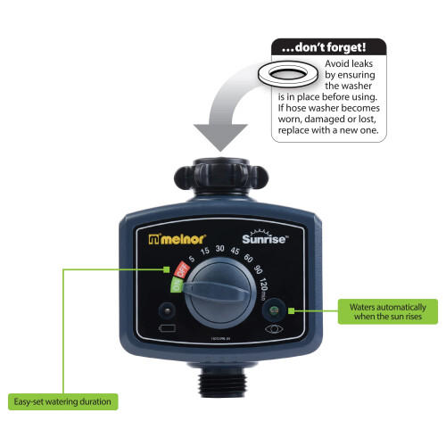 Melnor 65164amz Sunrise Daily Water Timer Grey Negru 2