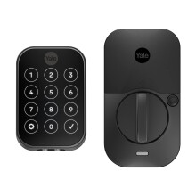 Yale Assure Lock 2 pnes dormants en daim noir serrure de porte d'entre intelligente sans cl avec clavier connect Wi-Fi pour entre de code et