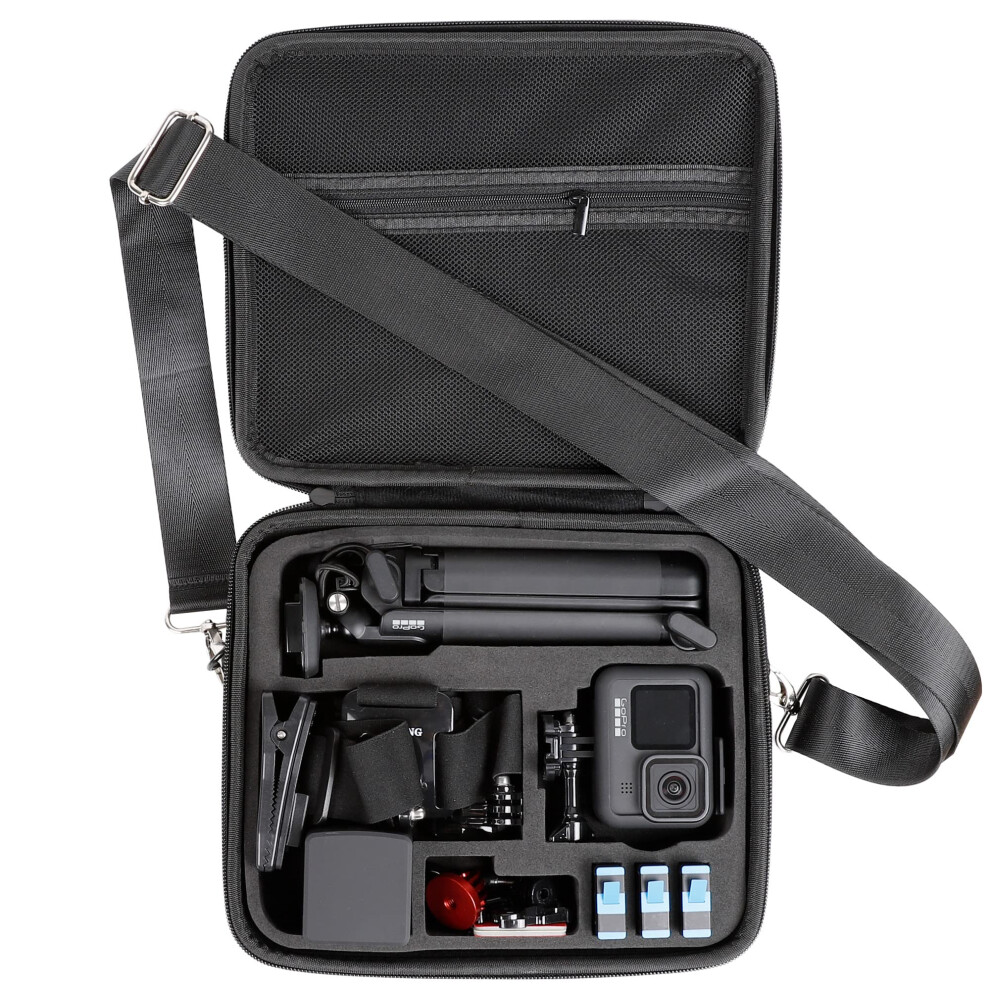 PellKing Hard Case for GoPro Hero 13/12/11/10/9/8/7/2018/6/5 Blcak/4 Silvery Action Camera  Accessories Carrying Storage Shoulder Bag With S