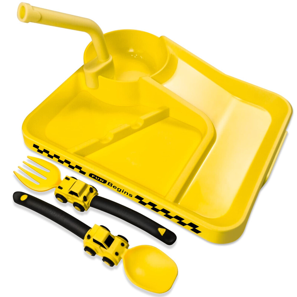 Deinyi Toddler Plates - Toddler Eating Utensil Set With Spoon Fork And Remova