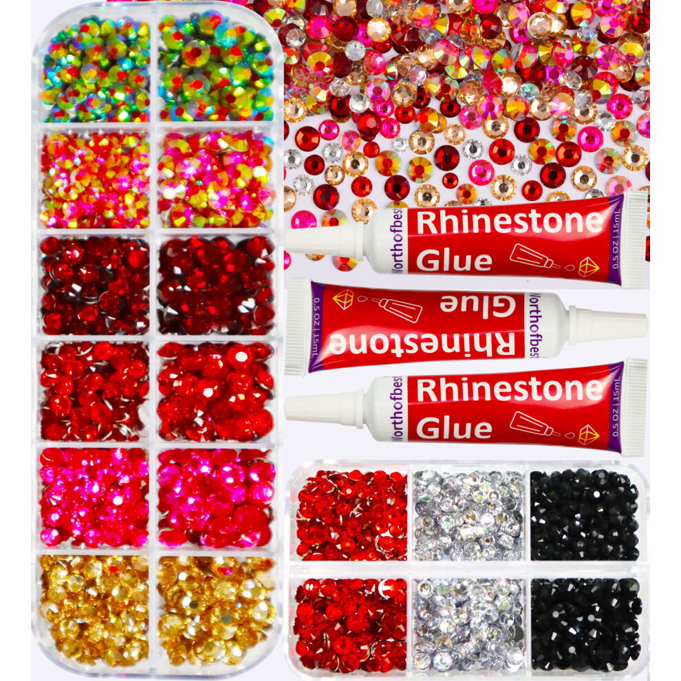 Rode strass steentjes voor knutselkleding Rode edelstenen met lijm Platte achterkant strass steentjes