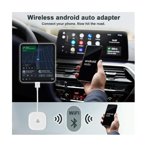 Wireless Android Auto Adapter, Wireless Android Auto Dongle, Android Auto Wireless Adapter, Plug & 2