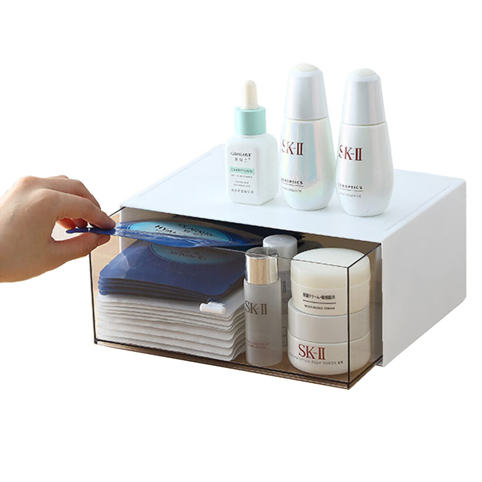 Photos - Other Furniture OSteed Desk Organizer with 1 Drawer Stackable Plastic Desktop Storage SDO-1DL1DWH