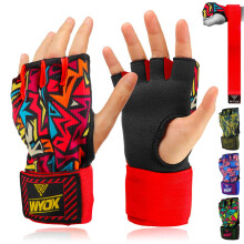 WYOX Gel Boxing Hand Wraps Indvendige handsker til m?nd og kvinder 80 cm hurtige h?ndledsstropper Polstret knobeskyttelse til Muay Thai Kickboxin