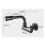 360 Degree Rotating Black Wall Mounted Single Cold Water Mixer Solid Brass Kitchen Sink Basin Fauce 3