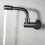 360 Degree Rotating Black Wall Mounted Single Cold Water Mixer Solid Brass Kitchen Sink Basin Fauce 5