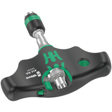 Wera 05023461001 416 RA T-Handle bitholding Screwdriver with Ratchet Function and Rapidaptor Quick-Release Chuck 1/4"" 45 mm