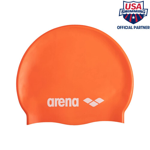 Arena Arena Classic Unisex Σιλικόνης Σκουφάκι Κολύμβησης, Άνετο για Μακρυά Μαλλιά, Πορτοκαλί 1