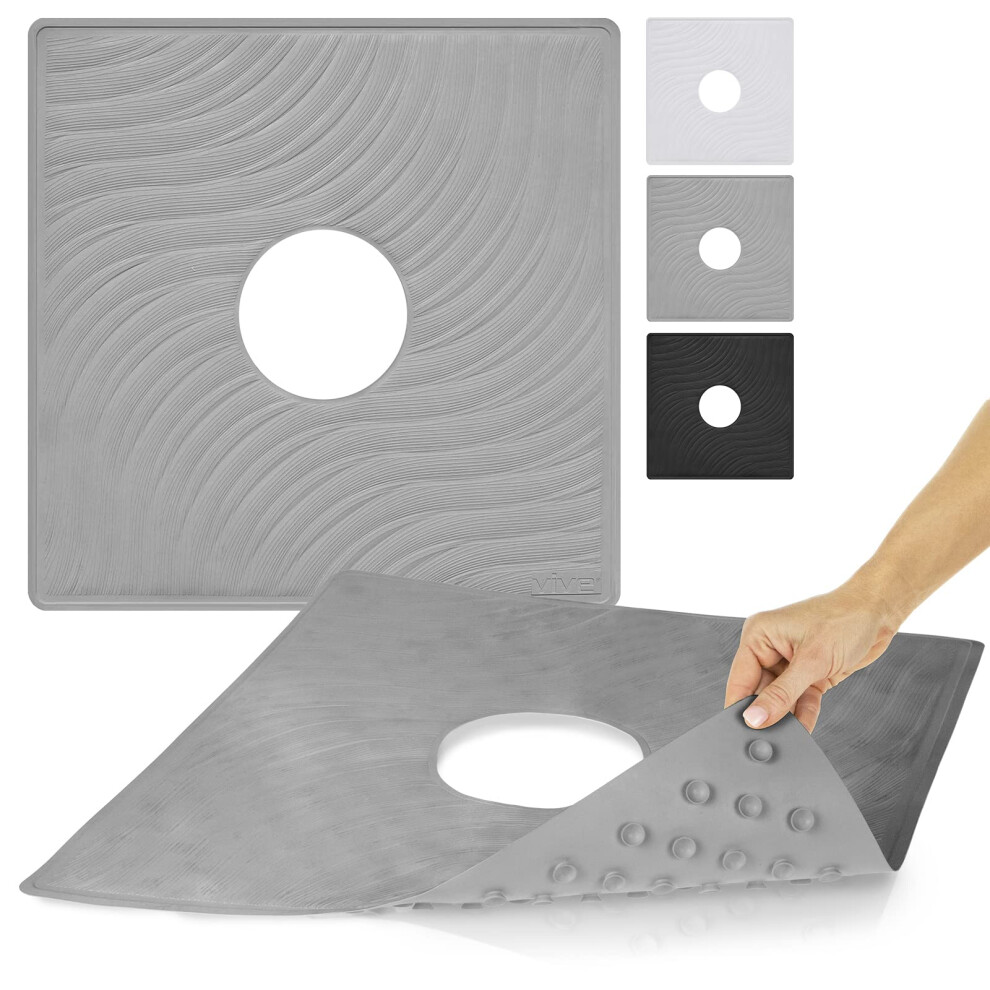 Tapis de douche Vive - Grand tapis de bain antid   rapant carr    de 22"" x 22"" pour le bain