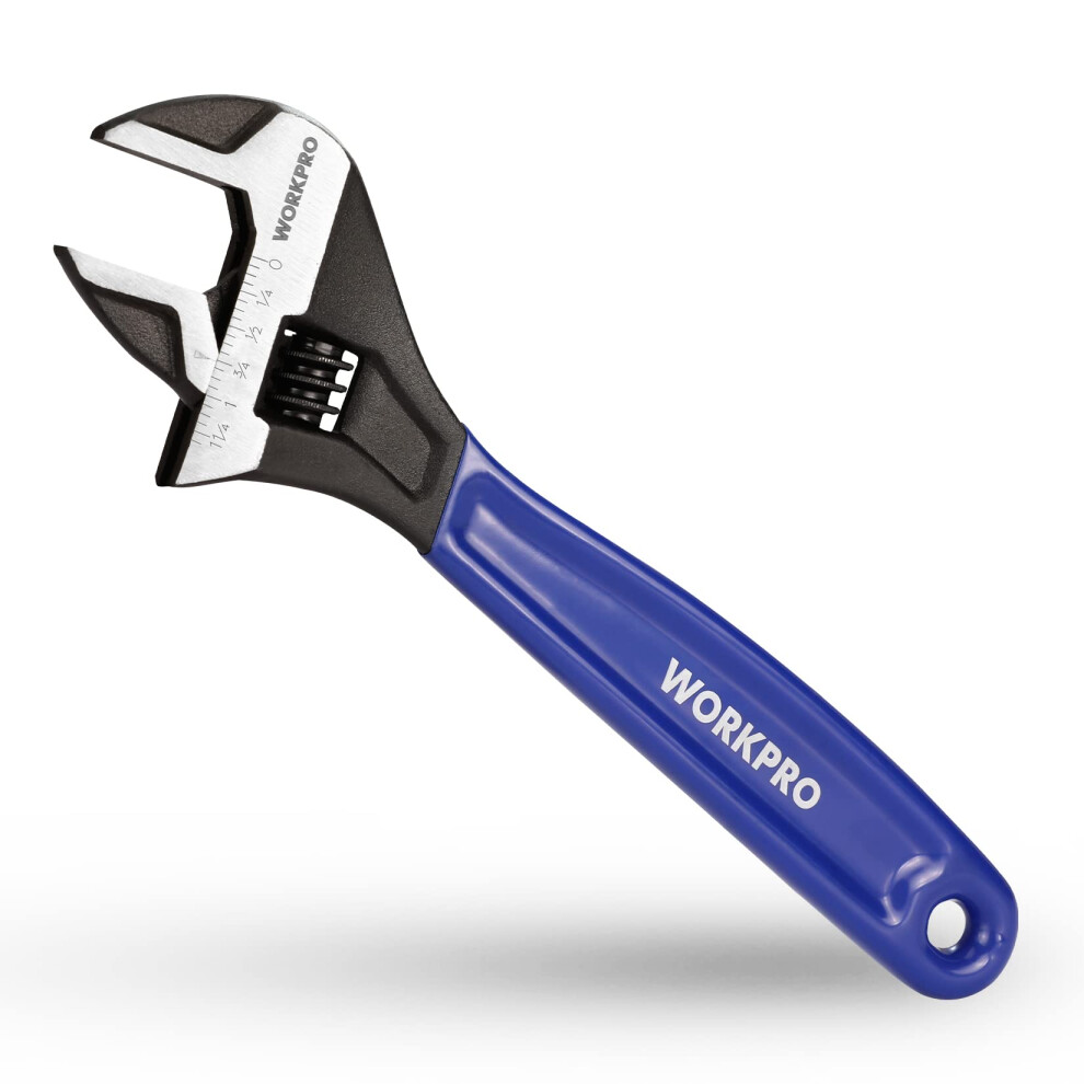 Workpro 10-Inch Adjustable Wrench Cr-V Steel Wrench With Cushion Grip 820909684695