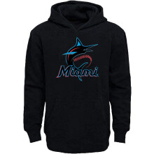 Outerstuff MLB Kids Youth 8-20 Lagfrg Alternativ primr logotyp Fleecetrja Sweatshirt Hoodie - Miami Marlins Black (18-20)