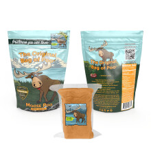 Den originale taske med poo moose poo (sort kirsebær aromatiseret bomuldsgodteri) Nyhed Poop Gag Gift.