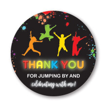 2"" Round Trampoline Bounce Jump Birthday Party Favor Stickers - Set o