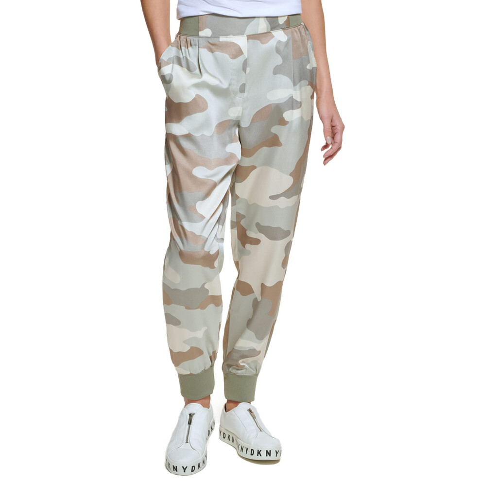 Pantalon de sport c   tel        revers     la cheville pour femme DKNY, facile     enfiler, parchemin