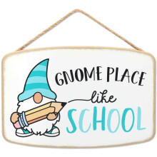 Open Road Brands Gnome Place Like School H?ngende tr?v?gdekoration - yndig l?rerv?gkunst til klassev?relset