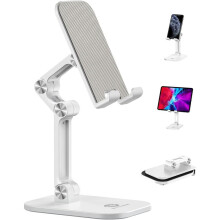 Ocyclone Phone Stand, Adjustable Angle Foldable Cell Phone Stand Holder For Desk Compatible With 4-11 Inch Smartphones Ipad Tablet