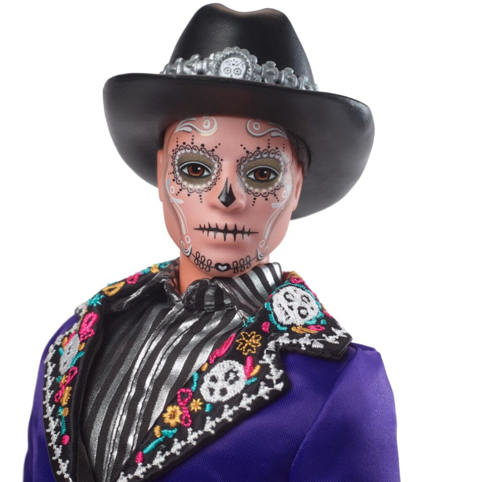 Barbie Signature Ken Doll 2023 Dia De Muertos Collectible With Blue J