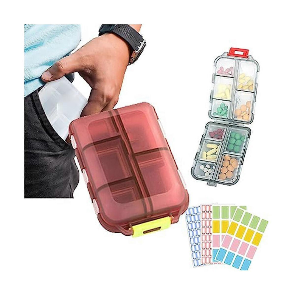 Med Wallet Pills with Labels, Medwallet , Med Wallet Pill Case, Portable Daily Pill Case,Medicine Wallet D