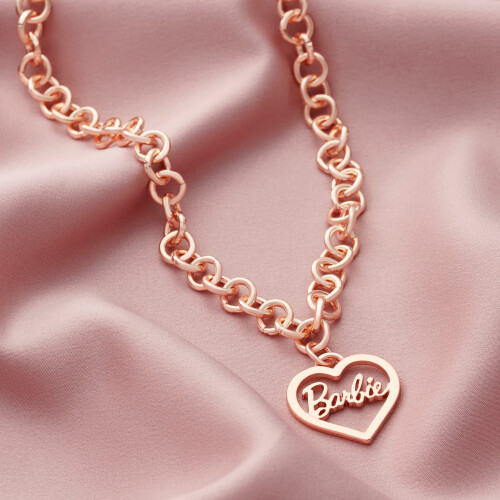 Barbie Colar de cora      o da Barbie Round Link - Rose Gold 1