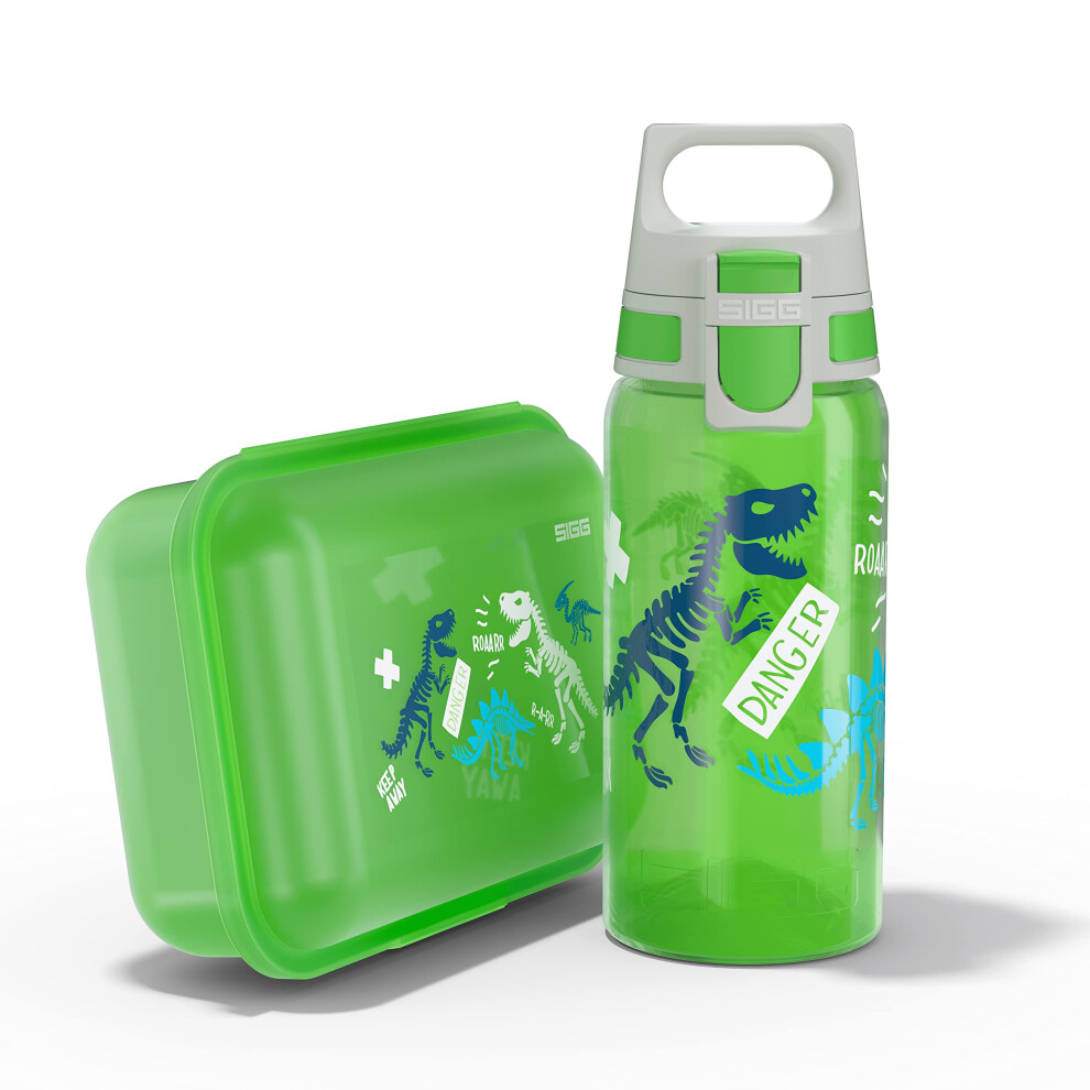 SIGG - Kids Water Bottle 0.5L & Lunchbox 1L - Viva Football Tag Set -