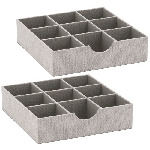Household Essentials Drawer Organizer Tray 2 Pack  Gray  Silver