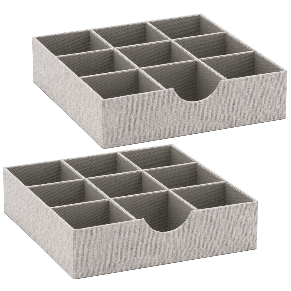 Household Essentials Drawer Organizer Tray 2 Pack Gray Silver
