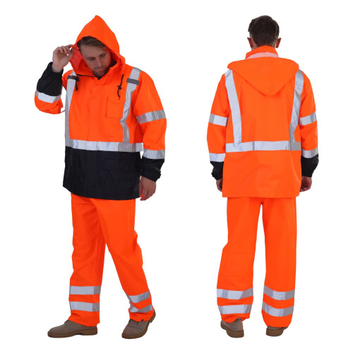 sesafety Hi Vis Rain Jacket Class 3 High Visibility Rain Gear for Men ...