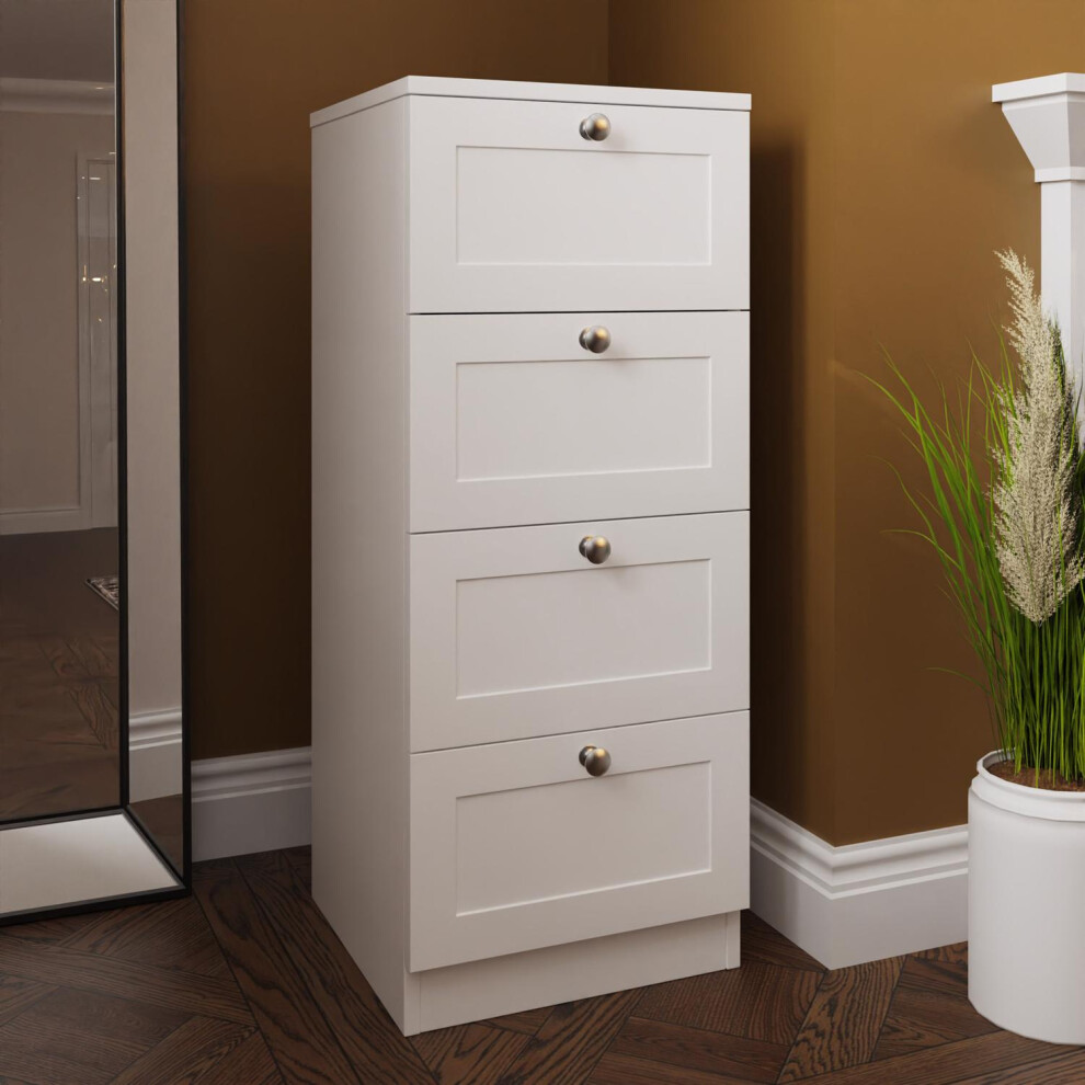 4 Drawer Chest of Drawers Mordern Bedroom Furniture Shaker Style Matt White