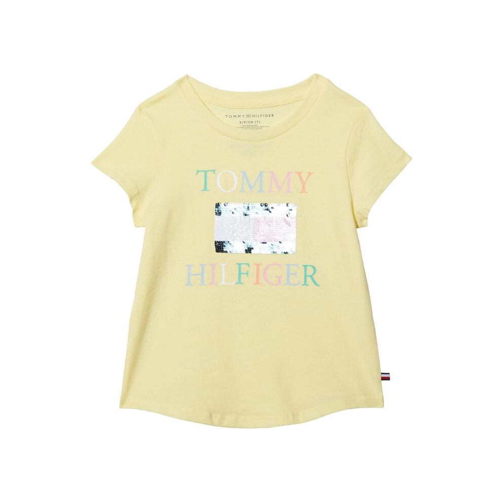 Tommy Hilfiger Girls' Short Sleeve T-Shirt with Flip Sequin Design  Co