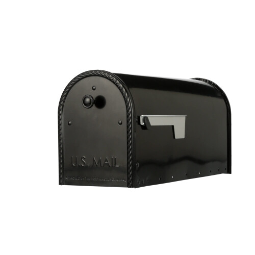 Architectural Mailboxes Edwards Galvanized Steel Post Mount Mailbox  Compatibility Code B  EM160BAM  Black  Large Capacity