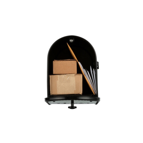 Architectural Mailboxes Edwards Galvanized Steel Post Mount Mailbox  Compatibility Code B  EM160BAM  Black  Large Capacity 1