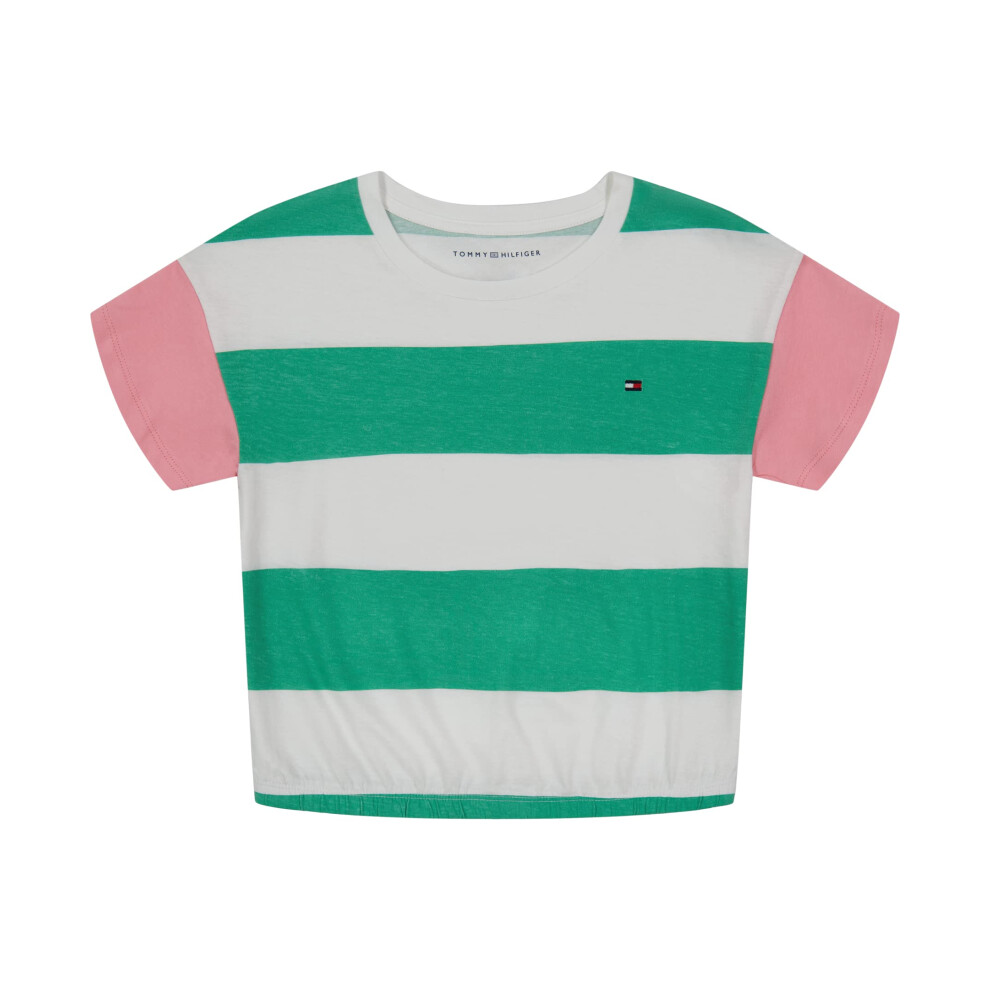 Tommy Hilfiger Girls' Short Sleeve Boxy Fit T-shirt With Logo Print  W