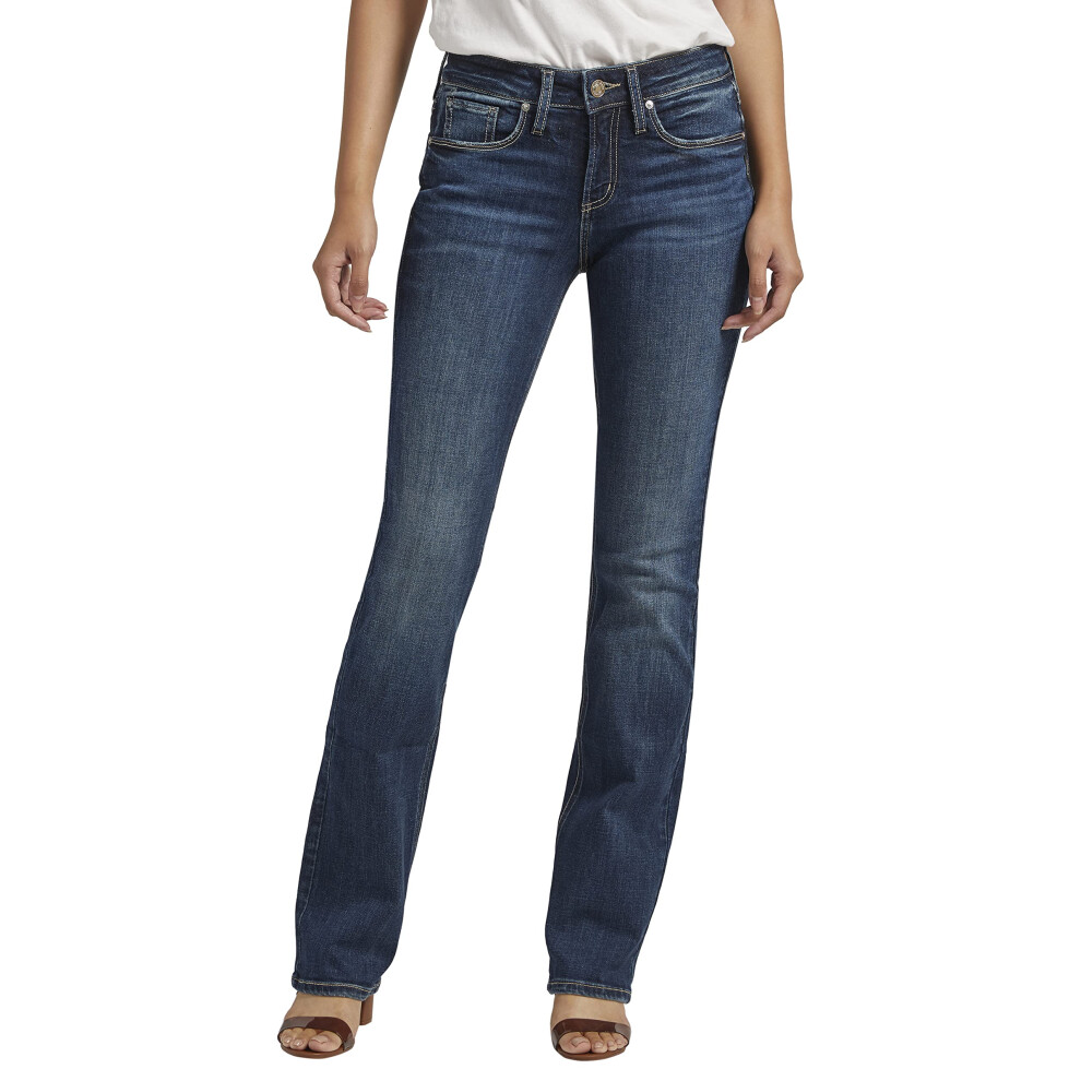Silver Jeans Co. Jean slim bootcut taille mi-haute Suki pour femme, d   lavage moyen, EKc385