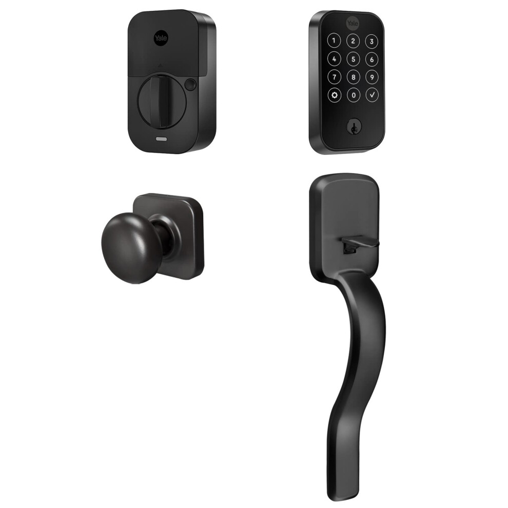 Yale Assure Lock 2 Touchscreen with WiFi and Ridgefield Handle in Black Suede