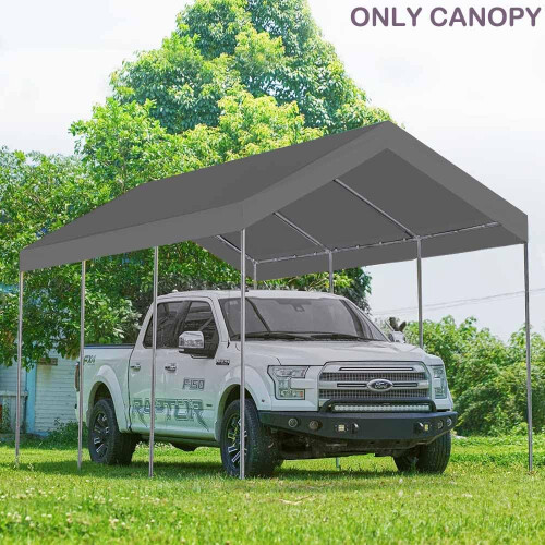 Vanteriam 10'x20' Αναβαθμισμένη Κάλυψη Καταφυγίου Αυτοκινήτου Γκρι 1