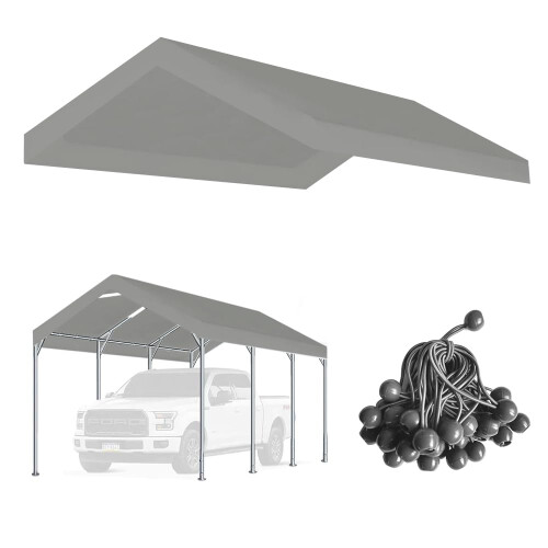 Vanteriam 10'x20' Αναβαθμισμένη Κάλυψη Καταφυγίου Αυτοκινήτου Γκρι