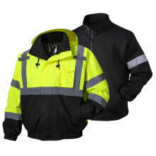 SKSAFETY 3-in-1 High Visibility Winter Bomber Jackets Zip Out Fleece L