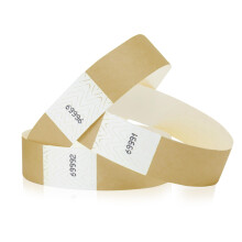 Wristco Gold Tyvek -armb?nd til begivenheder - 300 t?lling - Komfortable t?rebestandige papirarmb?nd ID -h?ndledsb?nd til koncerter festivaler Ad
