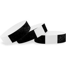 Wristco Black Tyvek -armb?nd til begivenheder - 700 t?lling - Komfortable t?rebestandige papirarmb?nd ID h?ndledsb?nd til koncerter festivaler Ad