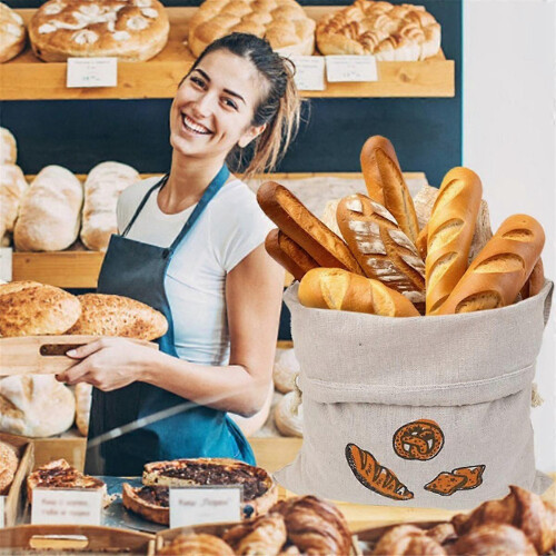 Bread Bag Reusable Cotton Drawstring Storage Bag Homemade Bread Fresh Eco-Friendly Kitchen Storage Bag 2
