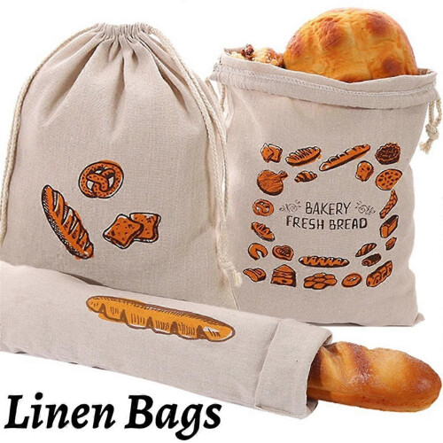 Bread Bag Reusable Cotton Drawstring Storage Bag Homemade Bread Fresh Eco-Friendly Kitchen Storage Bag 1