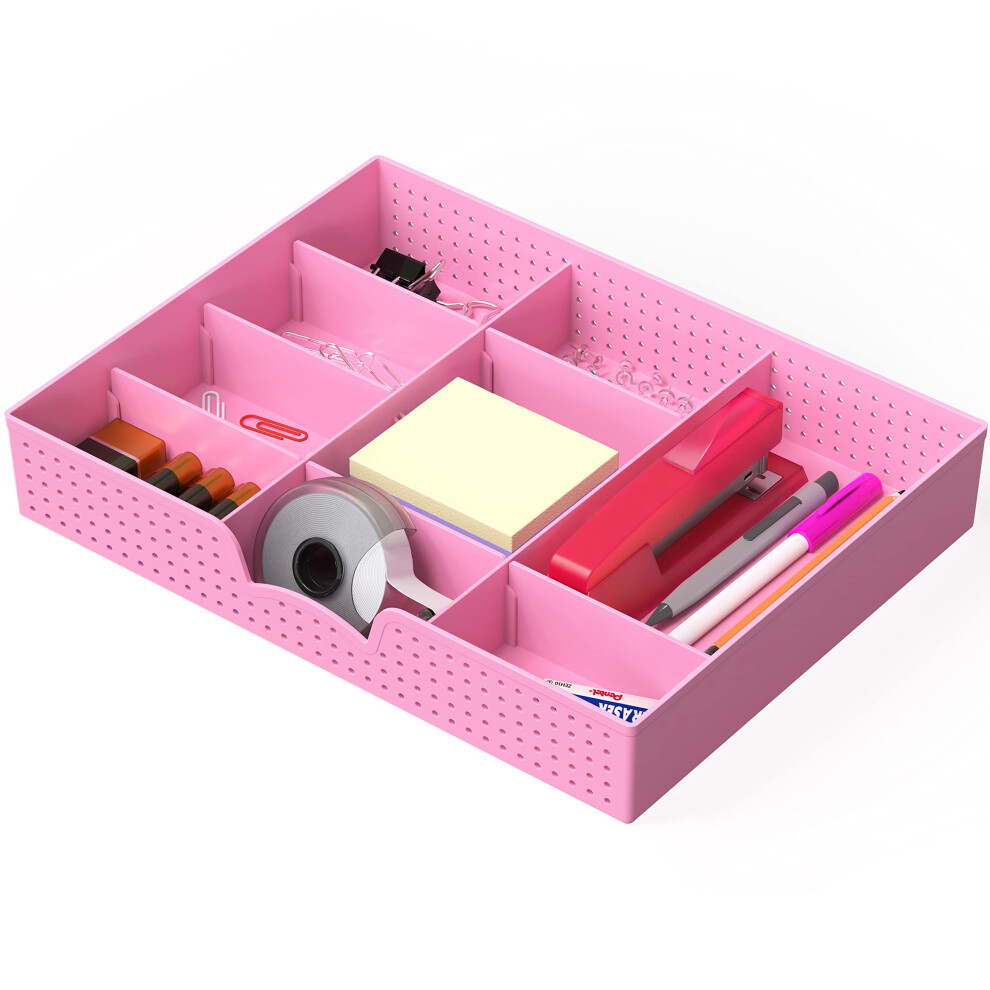 Simple Houseware Schubladen-Organizer-Ablage Mit 9 Verstellbaren F Chern, Rosa-image