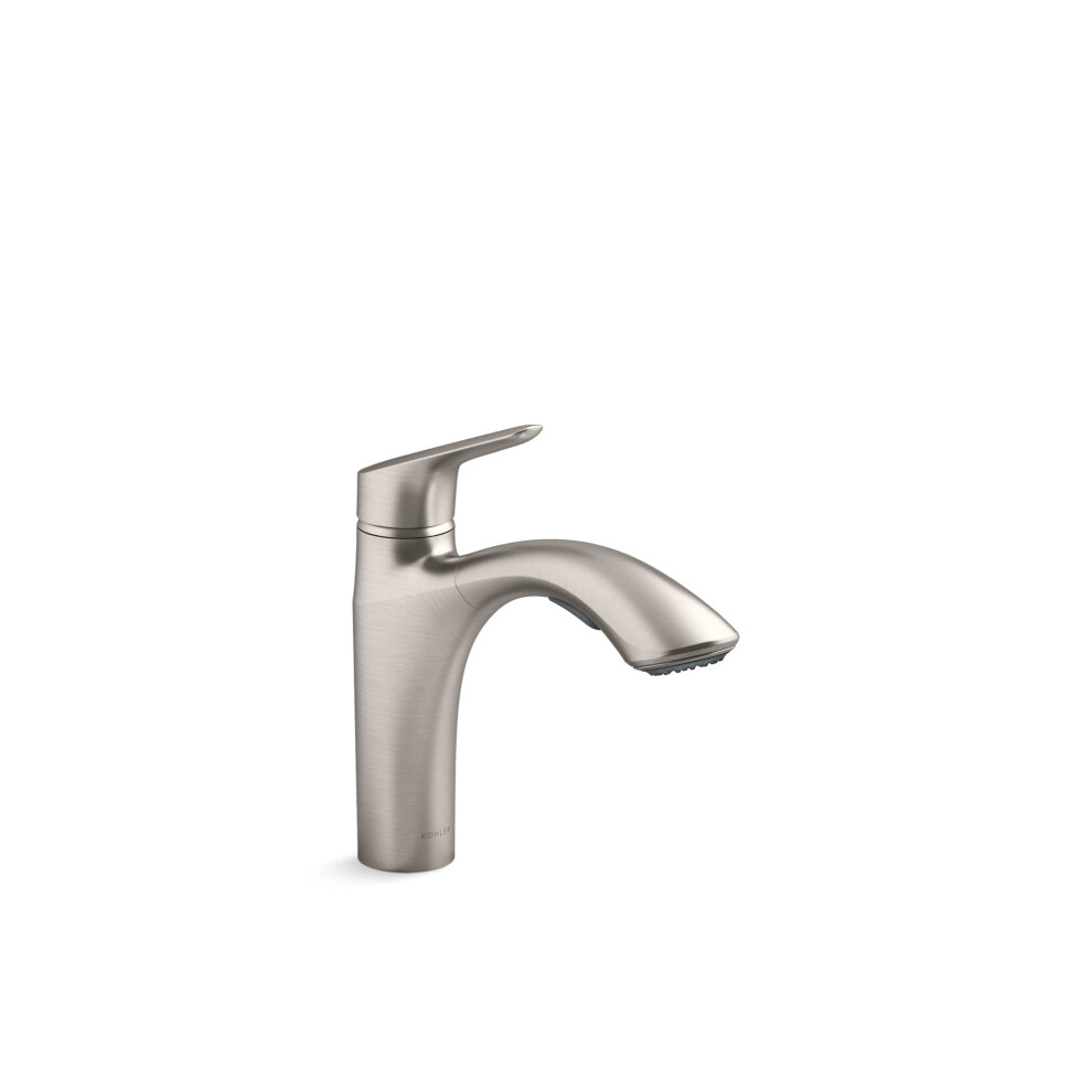 Photos - Tap Kohler 30468VS Rival Single Handle PullOut Kitchen Laundry Utility Sink Faucet Vibrant Stainless 15 gpm 30468-VS