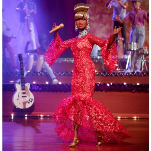 Barbie Barbie Κούκλα Γυναικών Εμπνεύσεως, Celia Cruz Βασίλισσα της Salsa σε Κόκκινο Φουστάνι 1