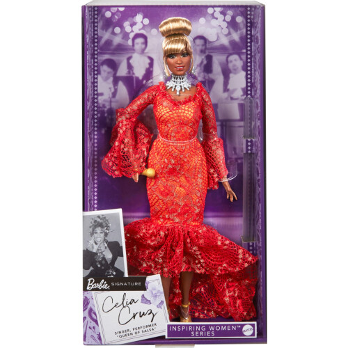 Barbie Barbie Κούκλα Γυναικών Εμπνεύσεως, Celia Cruz Βασίλισσα της Salsa σε Κόκκινο Φουστάνι