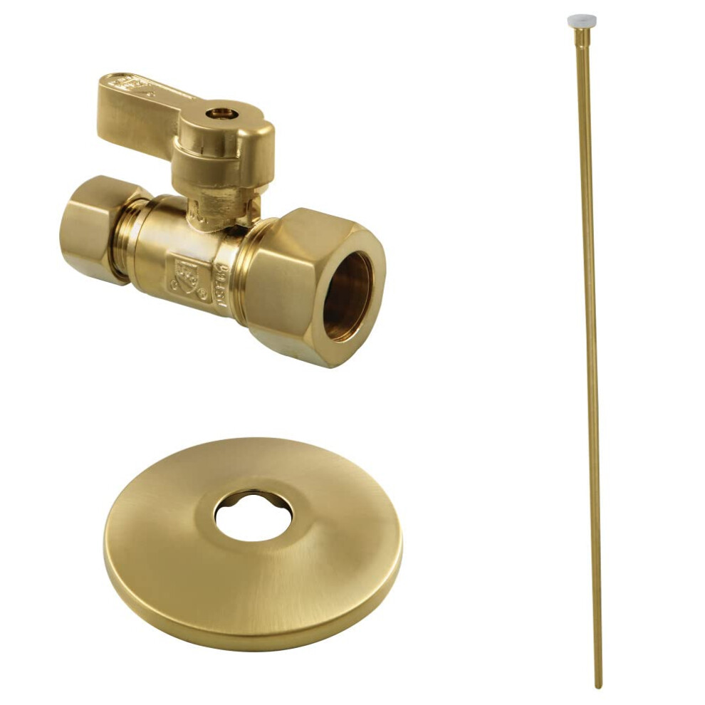 Kingston Brass KF53357TKF20 Kit De Suprimento De Vaso Sanit Rio Trimcape 5/8 """" X 3/8 """" Od Comp V Lvula Reta Brass Escovadas De V Lvula-image