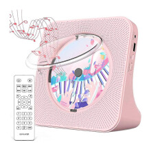 Portable Bluetooth 5.0 CD Player, HiFi Sound Speaker, Rechargeable CD Music Player with Remote Control for Home-EU Plug
