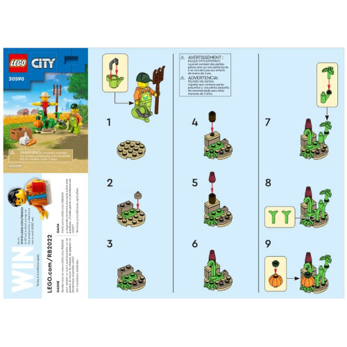 LEGO LEGO City Farm Combo Pack: Κήπος και Σκιάχτρο Polybag (30590) και Καφέ Κότα 2