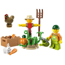LEGO City Farm Combo Pack: Κήπος και Σκιάχτρο Polybag (30590) και Καφέ Κότα