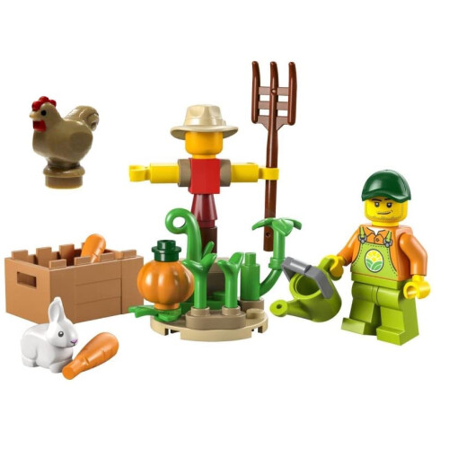 LEGO LEGO City Farm Combo Pack: Κήπος και Σκιάχτρο Polybag (30590) και Καφέ Κότα
